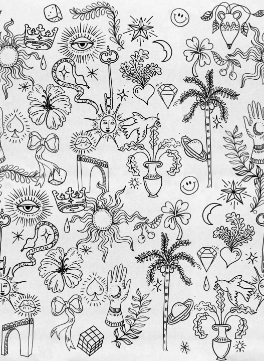 Doodle pattern wallpaper design