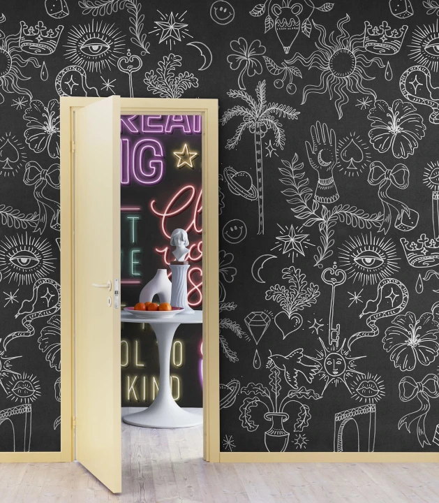 Doodle pattern wallpaper design