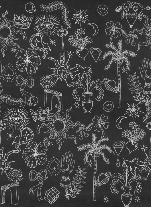 Doodle pattern wallpaper design
