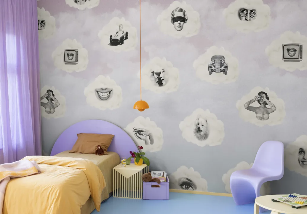 Roz moale retro perete mural