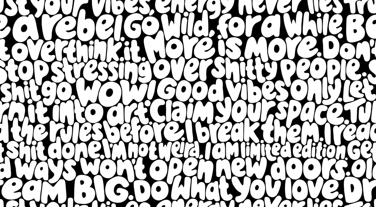 Bold typography wall mural