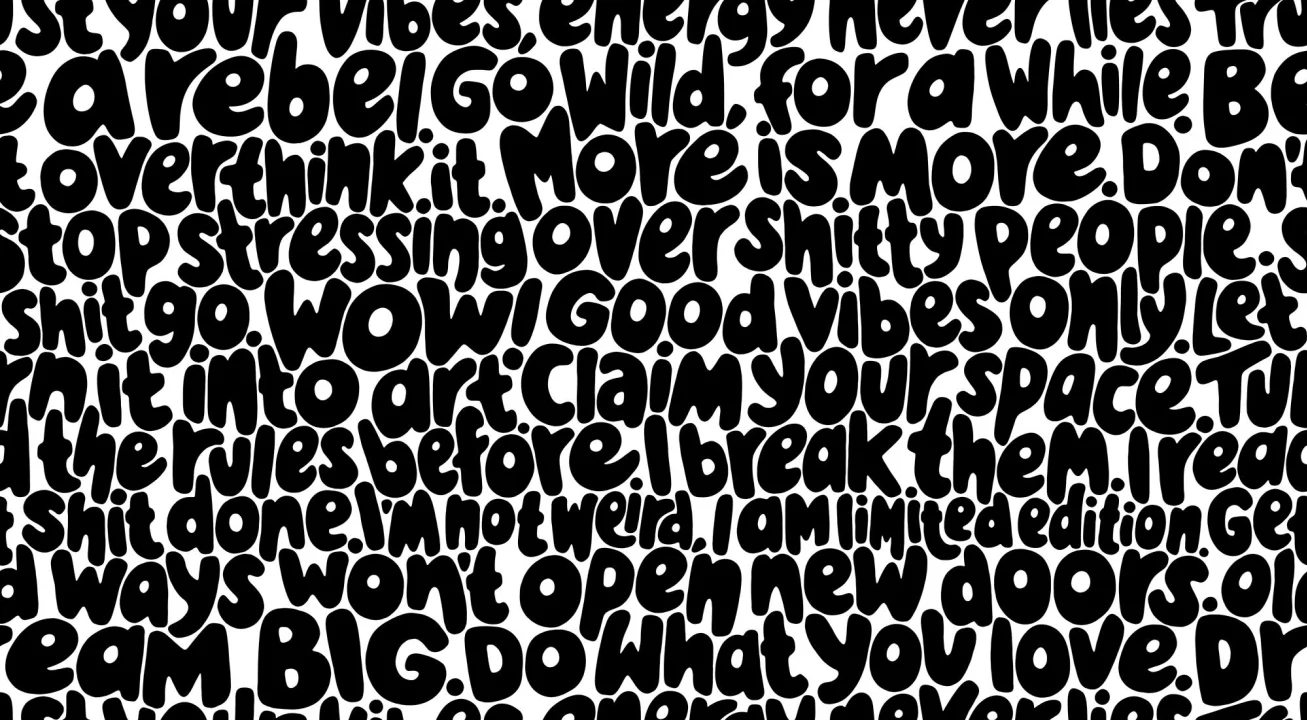 Bold typography wall mural