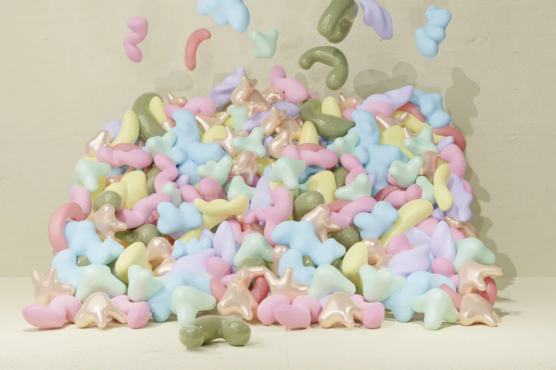 Fajny projekt tapety 3D bubblegum