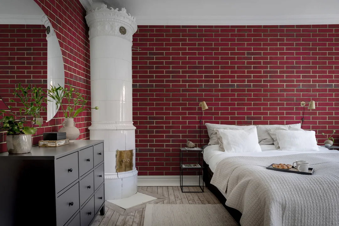 Wall of Tiles in Red