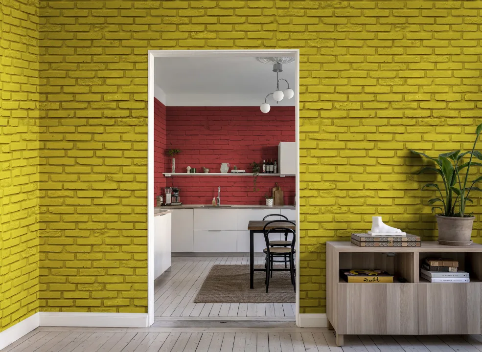 Brick Wall in Yellow