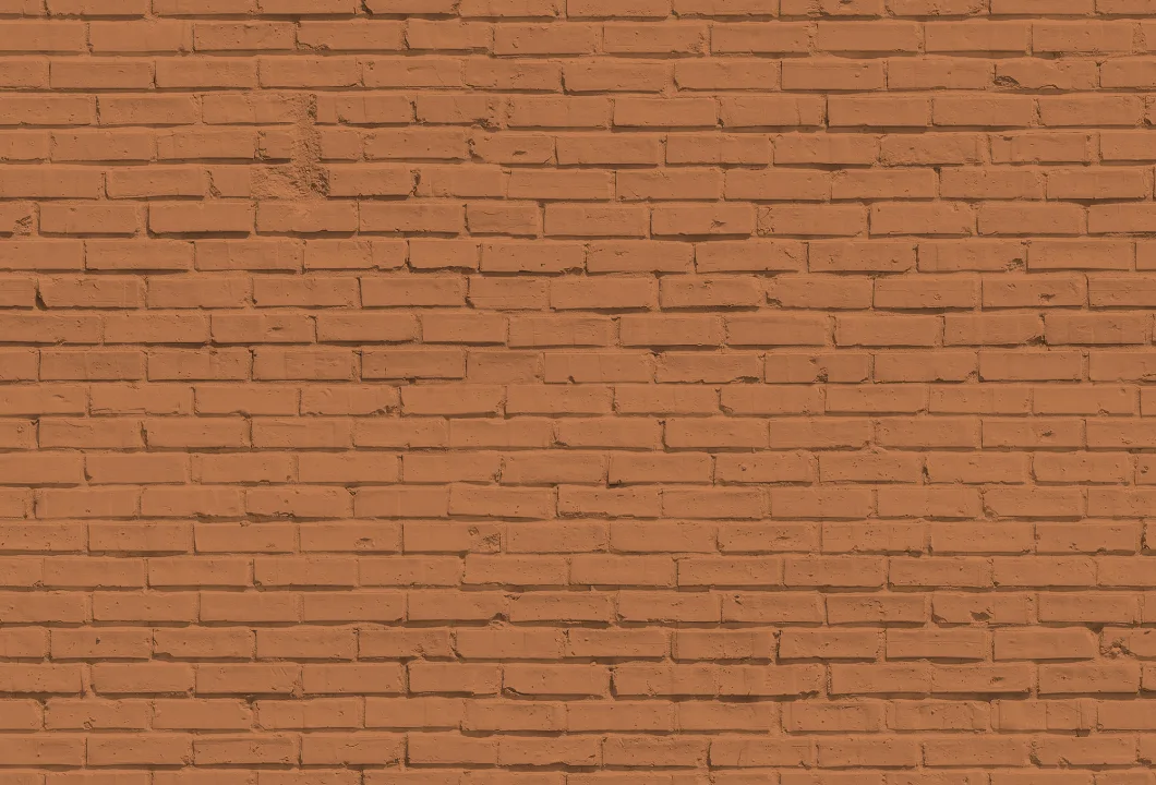 Muro di mattoni in terracotta
