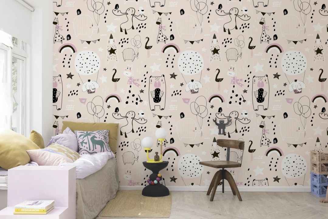 Playful Companions in a Pink Wonderland