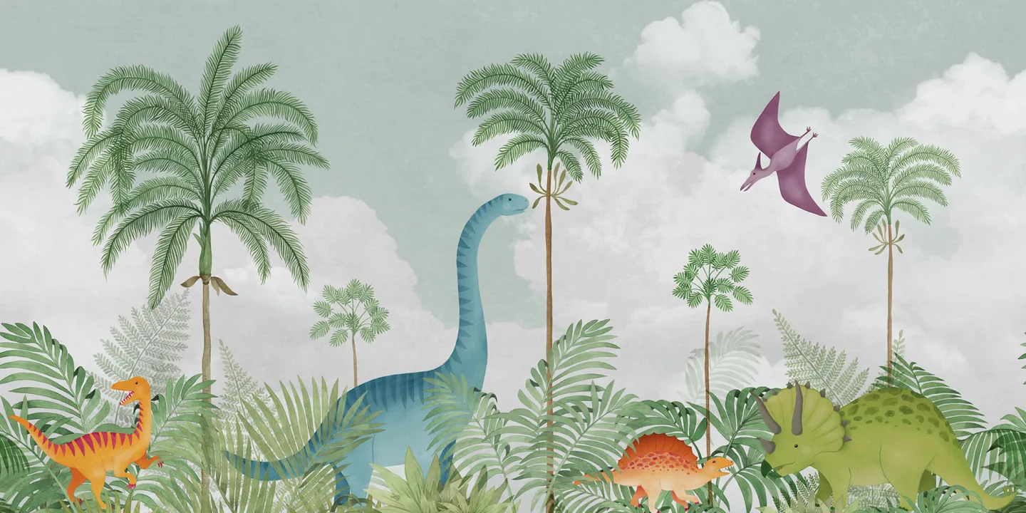 Colorful Dinosaur Scenes
