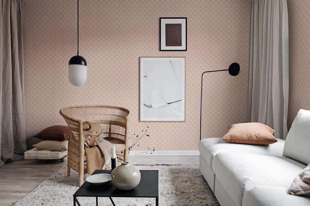 Decorative coral colored tiles