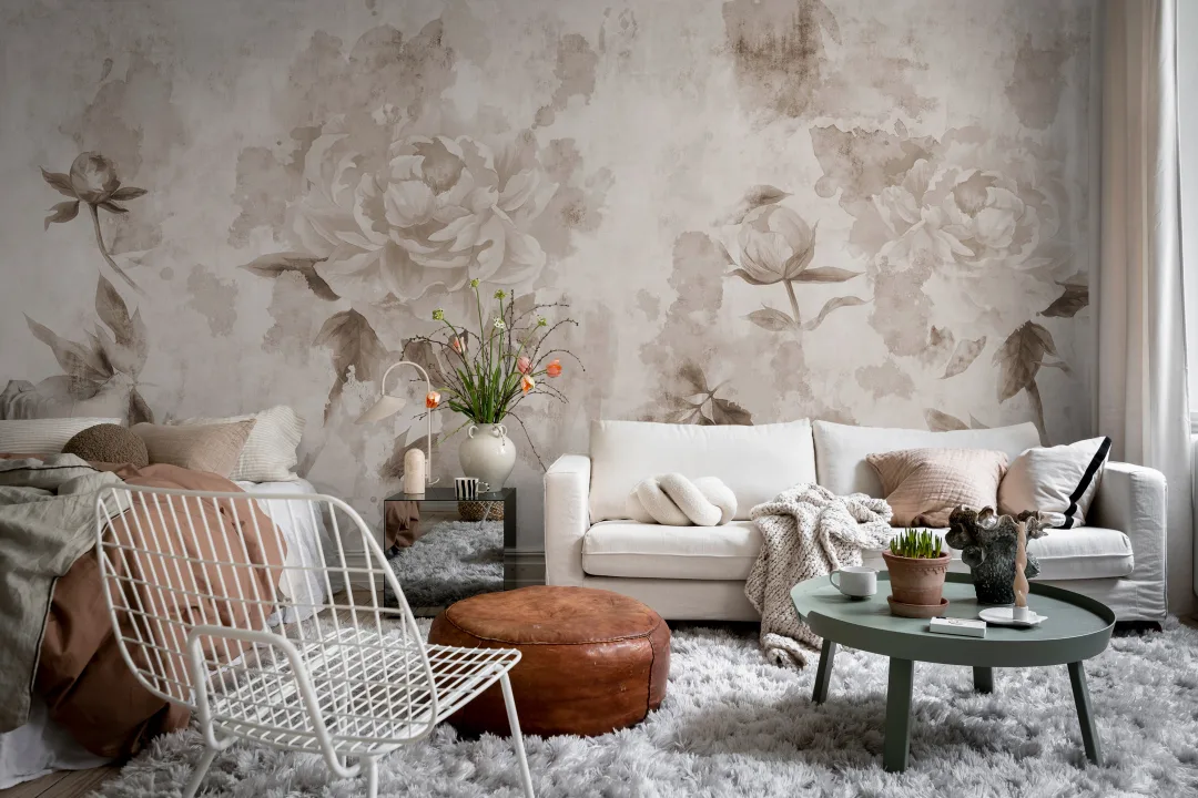 Floral Elegance in Sepia Tones