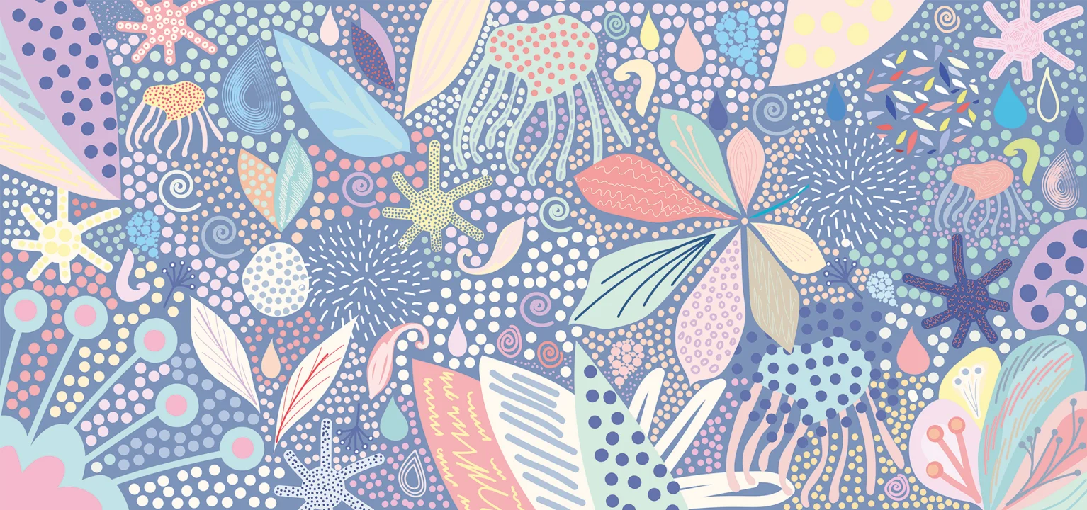 Mosaico Botánico Azul