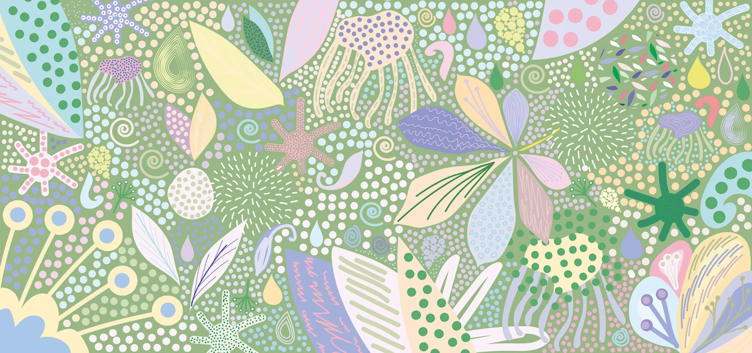 Esquisse d'une floraison verdoyante