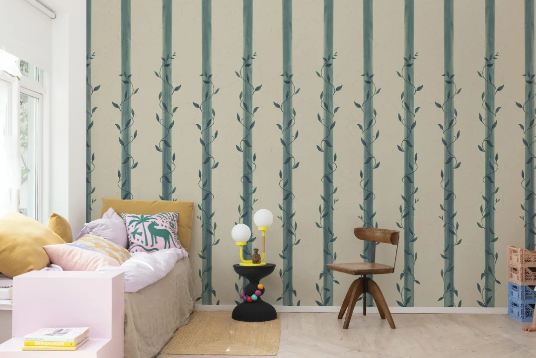 Blauw blad met strepen
