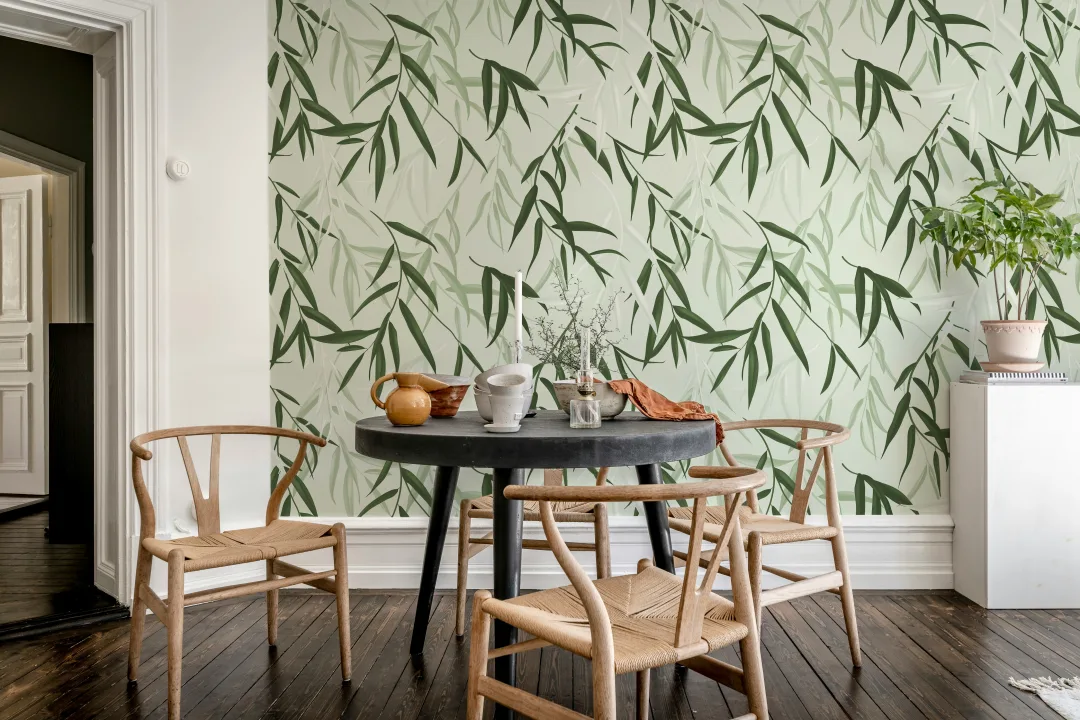 Bambou vert luxuriant