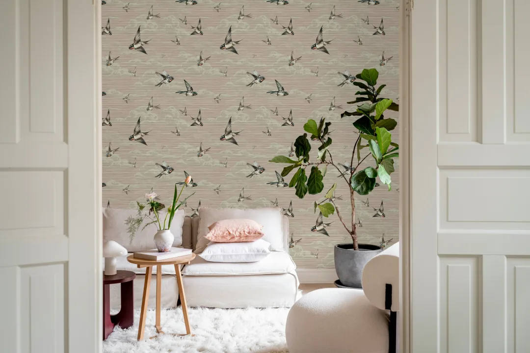 Dreamy Pink Swallows