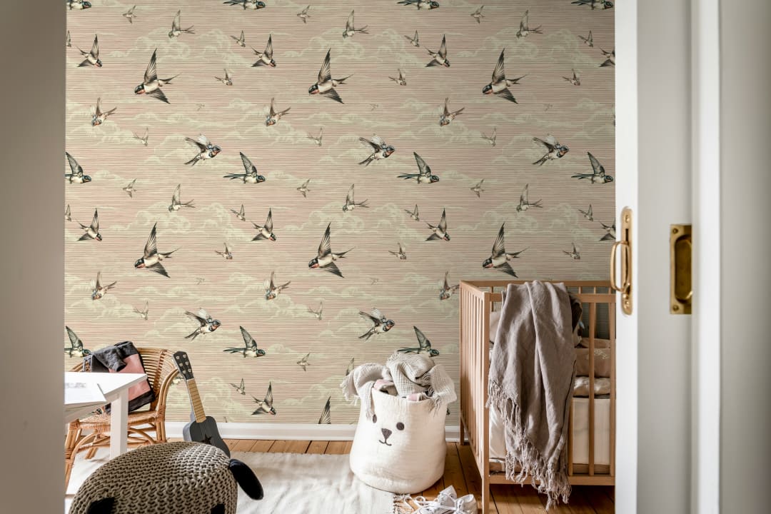 Dreamy Pink Swallows