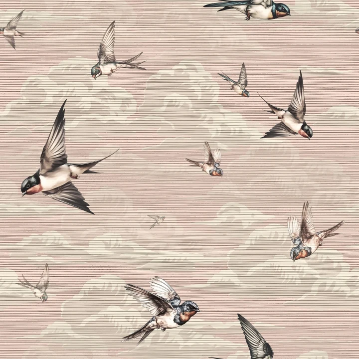 Dreamy Pink Swallows