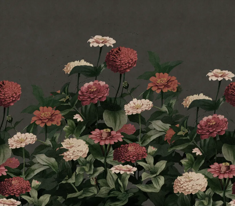 Dark Vintage Meadow Elegance