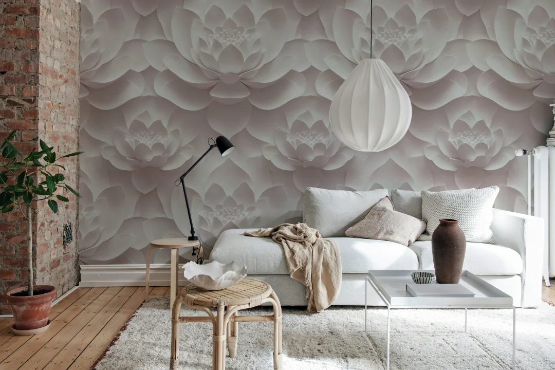Genießen Sie die Ruhe mit Lotus Dream Pink von Rebel Walls. Erobern Sie Ihren Raum und lassen Sie sich von der Gelassenheit umhüllen.