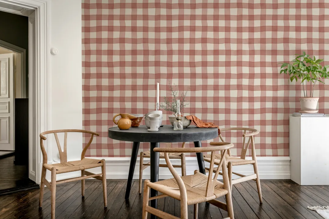 Clasic Gingham Charm în Bold Red