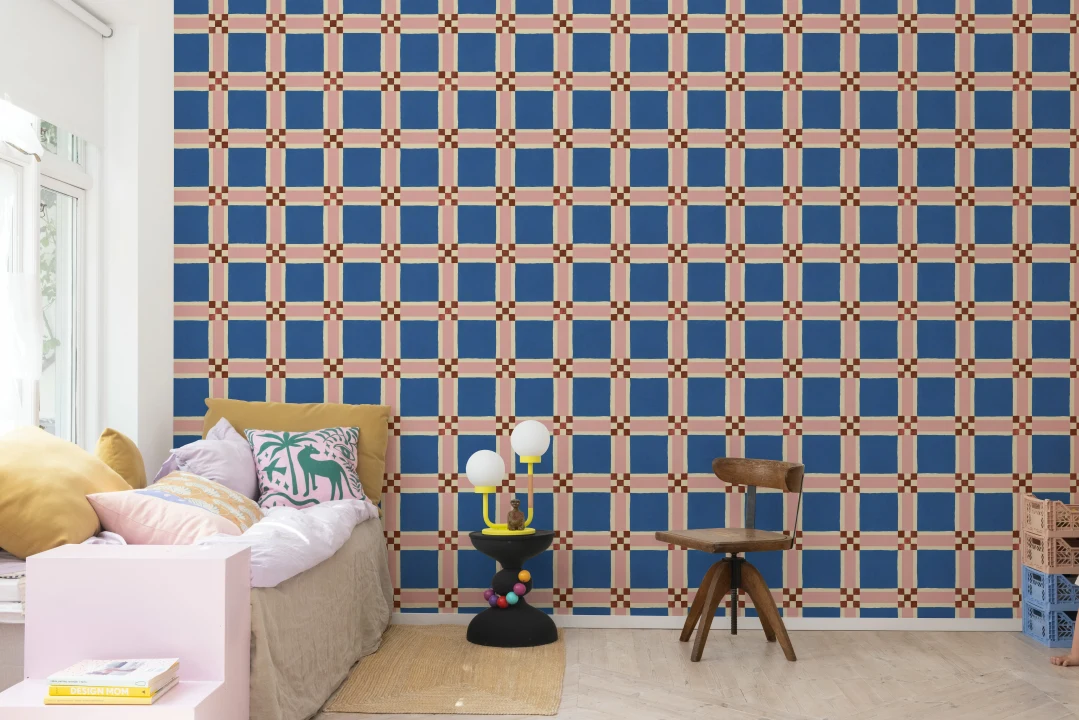 Maak een statement met een gedurfd blauw raster