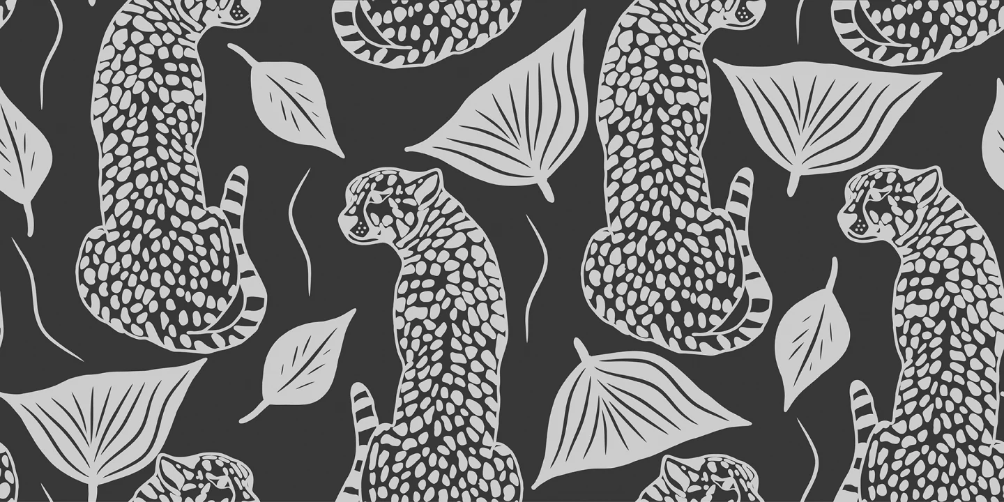 Embrace the Wild: Whimsy Leopard en negro