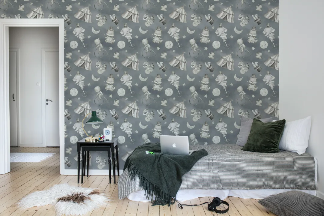 Whimsical Circus Adventure in Gray