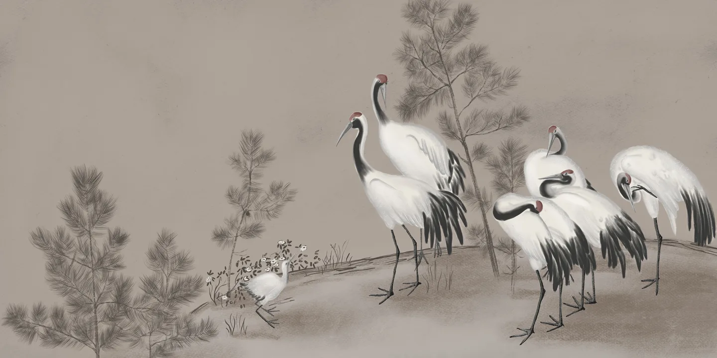 Graceful Elegance in Whispering Cranes