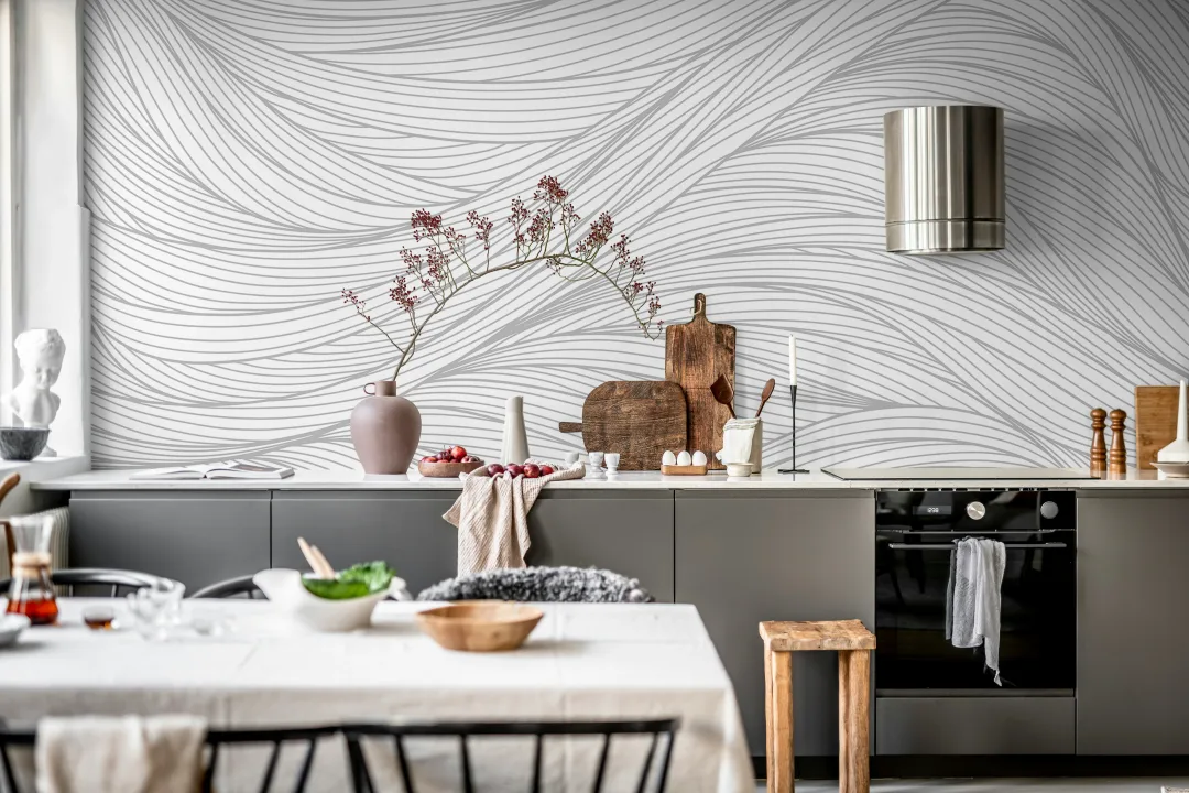 Sofisticadas líneas fluidas en un gris relajante