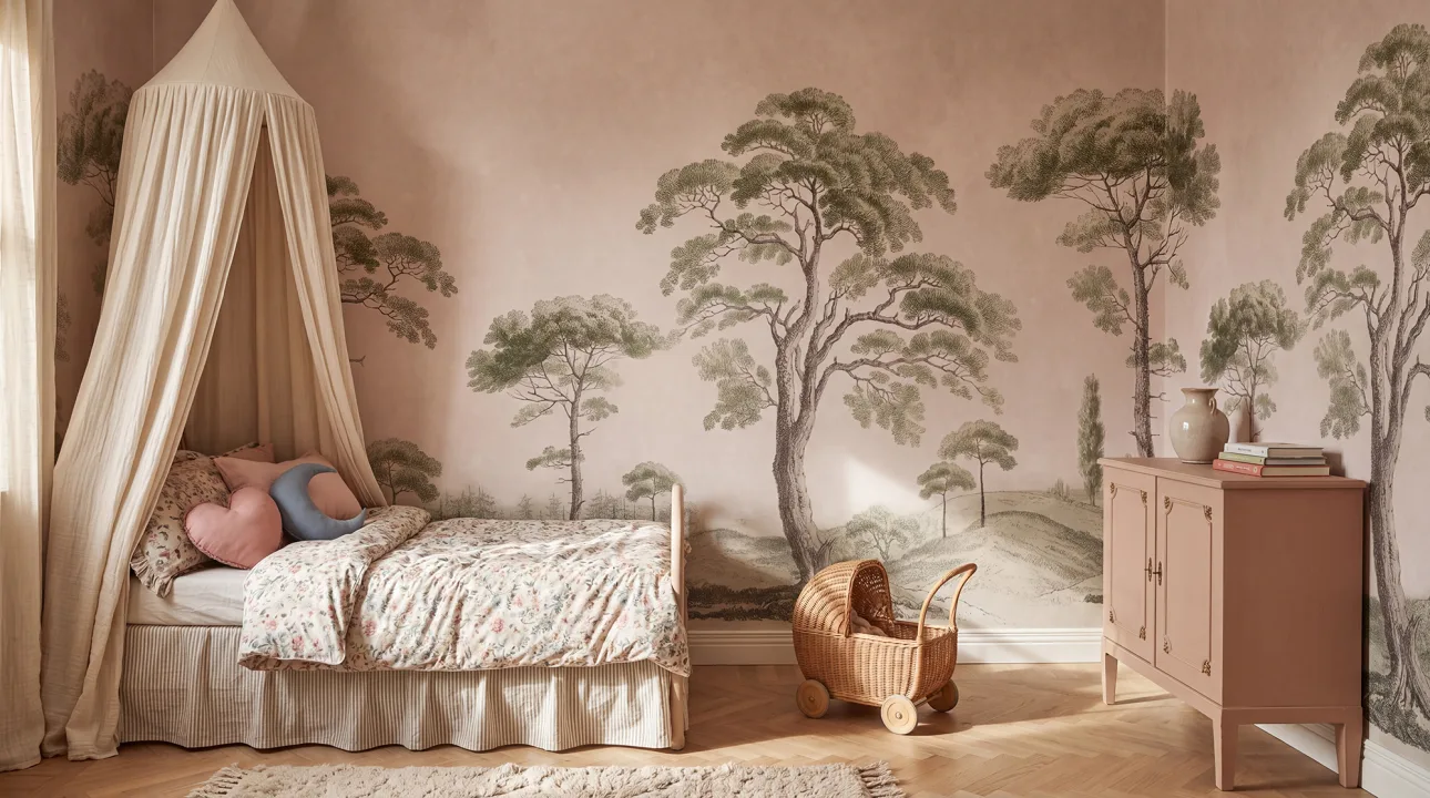 Elegant Tree Studies in Soft Pink