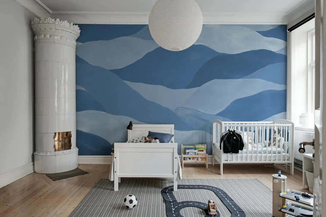 Serene Blue Peaks Wall Mural