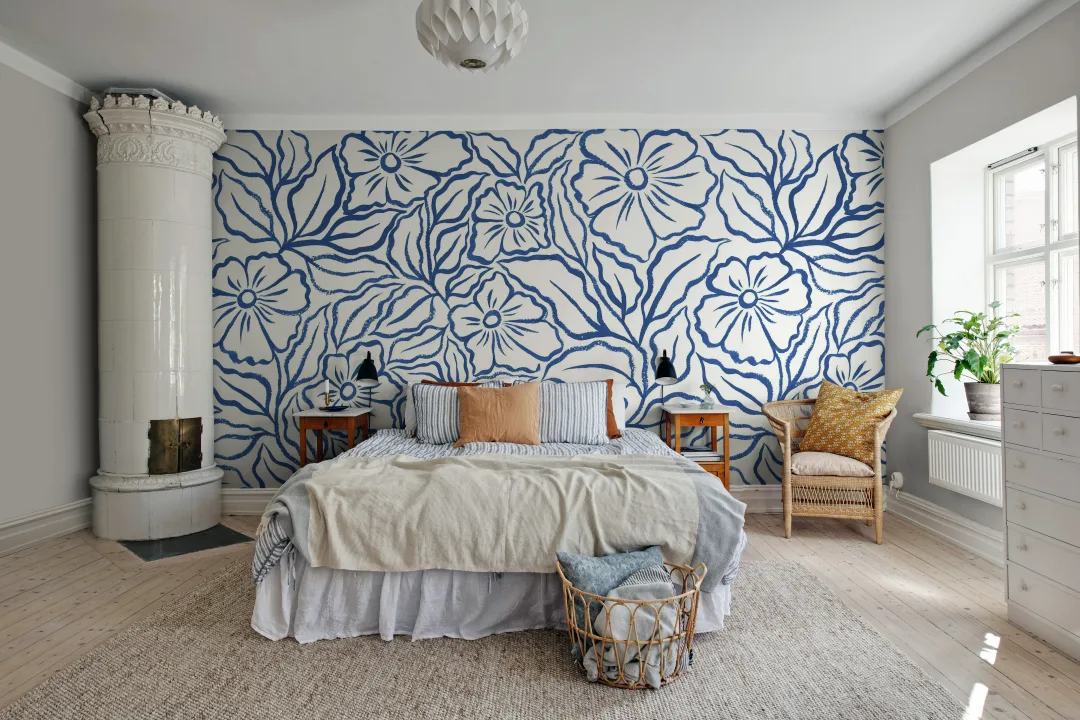 Embrace the Serenity of Blue Ink Flowers