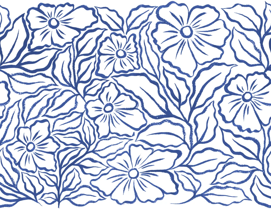 Embrace the Serenity of Blue Ink Flowers