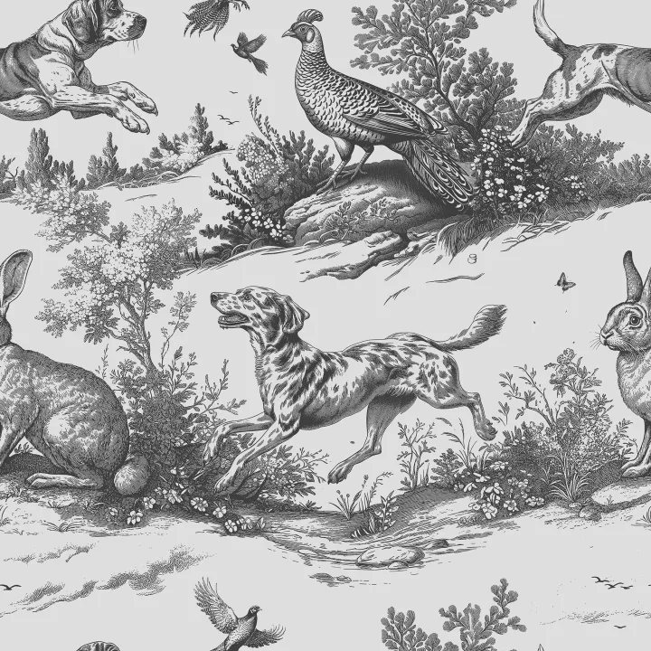 Fantaisie de la faune en noir et blanc