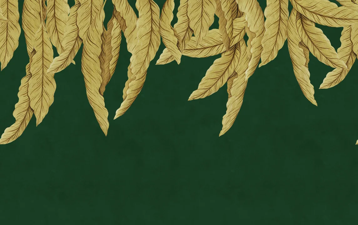 Golden Palms on a Deep Green Canvas