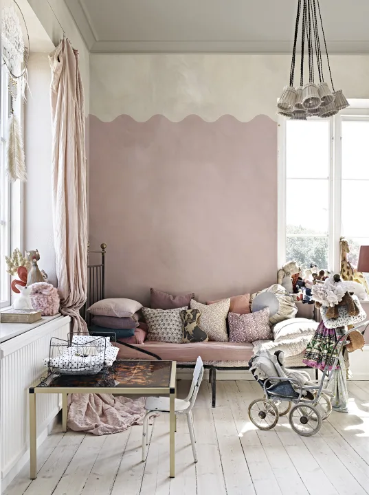 Bordure Vague Chic en Rose Doux
