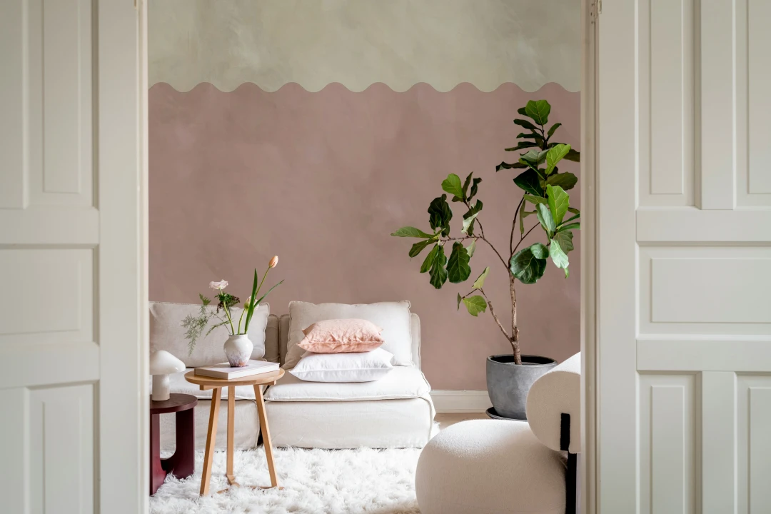 Chic Wave Border in Soft Pink