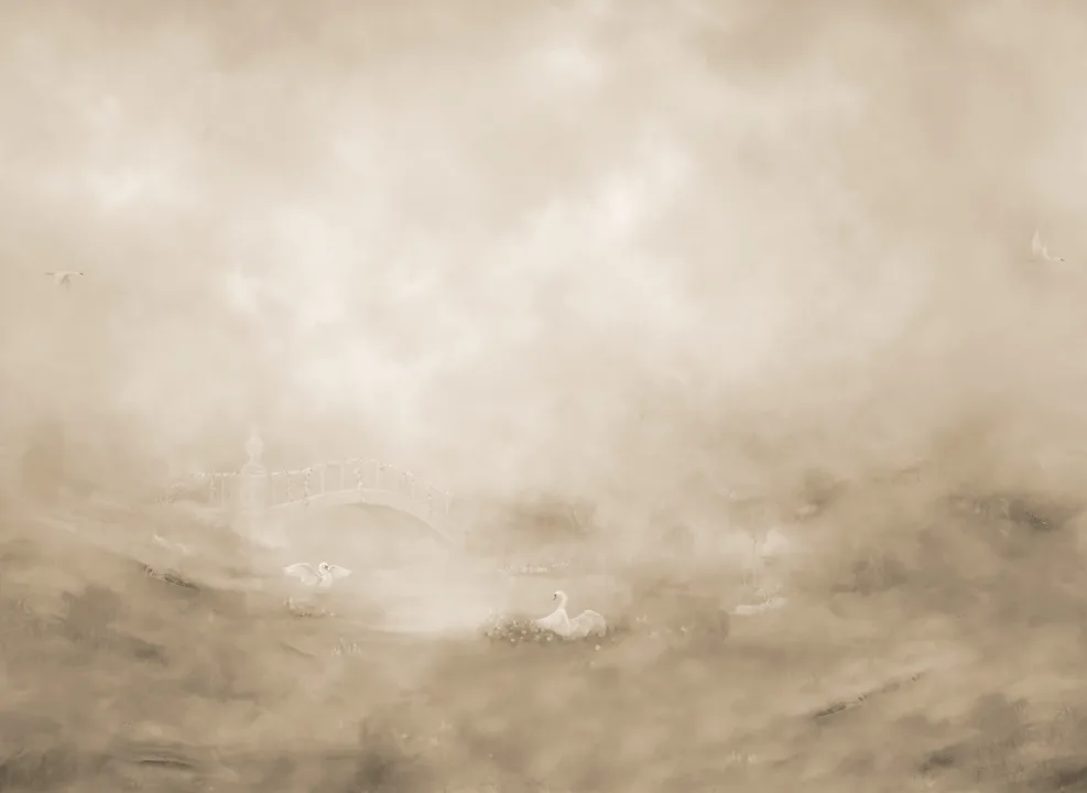Pont enchanteur au cœur de la brume