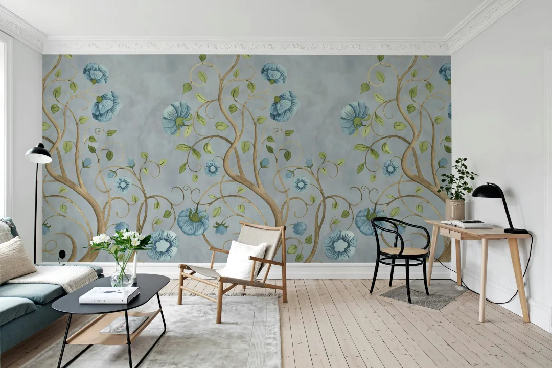 Flusso Elegante di Fiori Blu