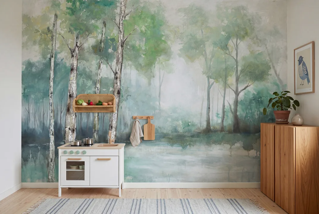 Omaksu tyyneys Birch View -tapetin kanssa