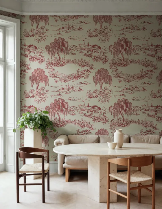 Little Village Toile, Red