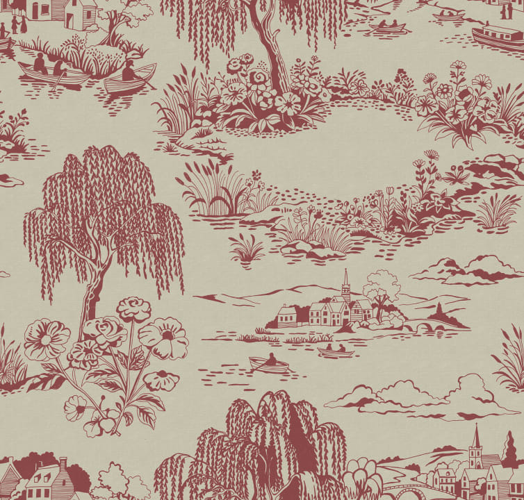 Little Village Toile, Red