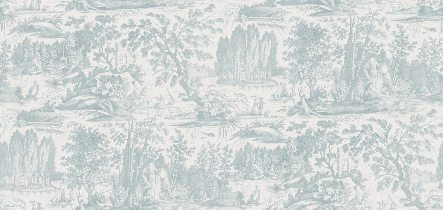 Verdant Toile, Light Blue