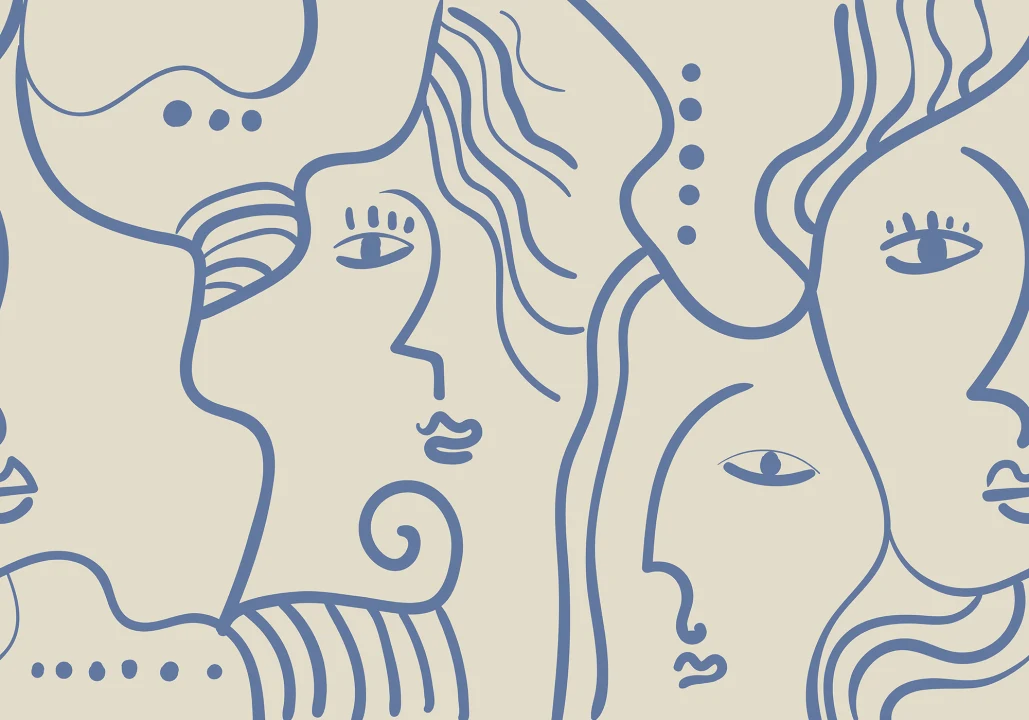Ligne d'art bleue expressive