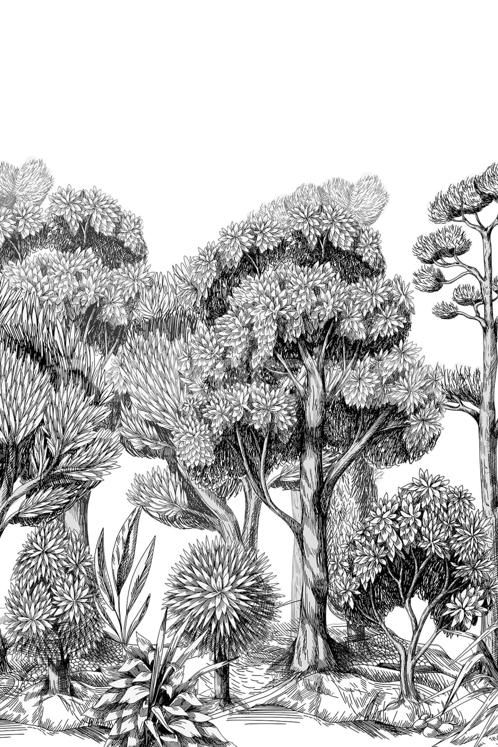 Ein friedlicher Spaziergang inmitten der illustrierten Flora