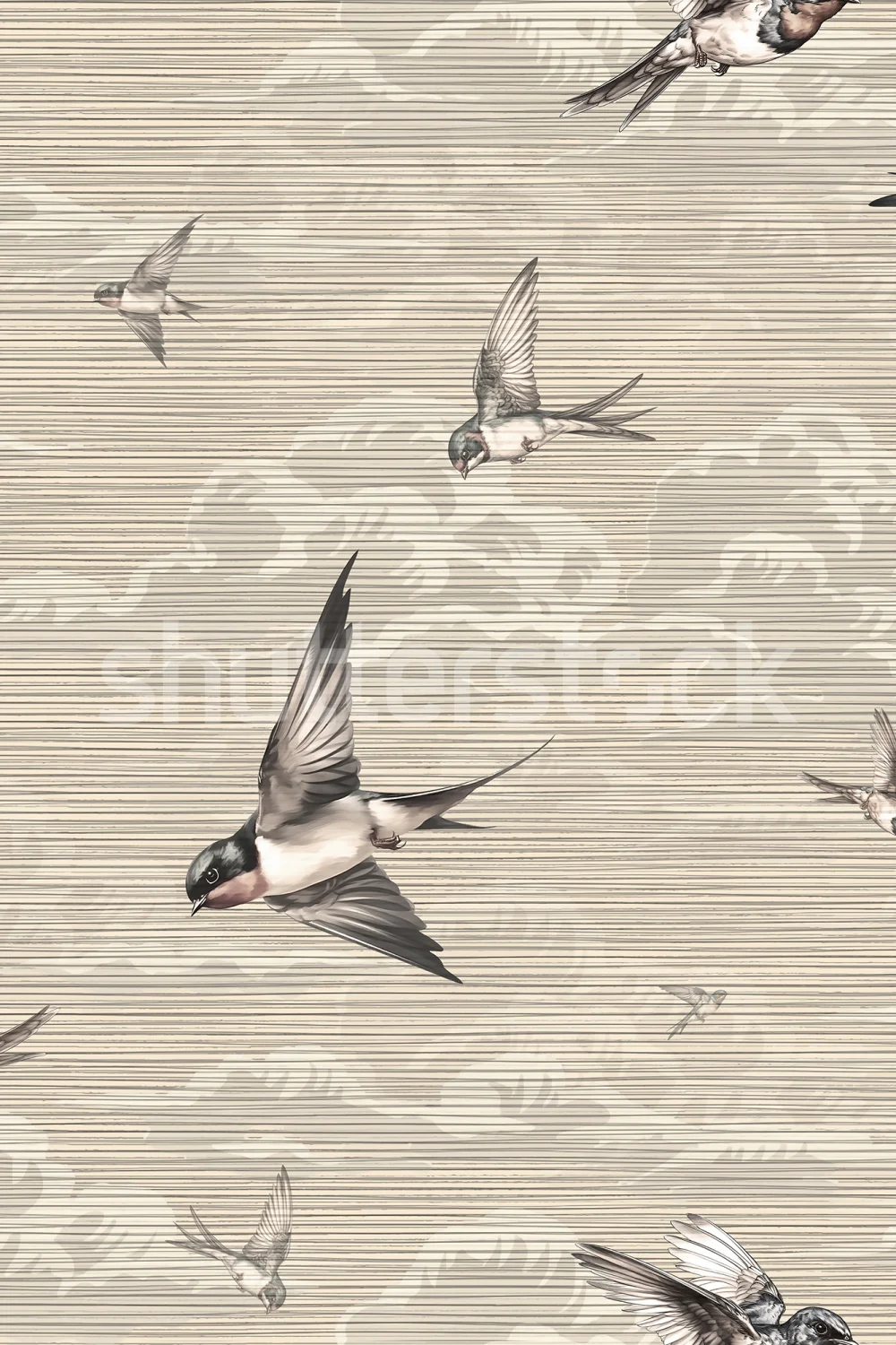 Serene Beige Swallows