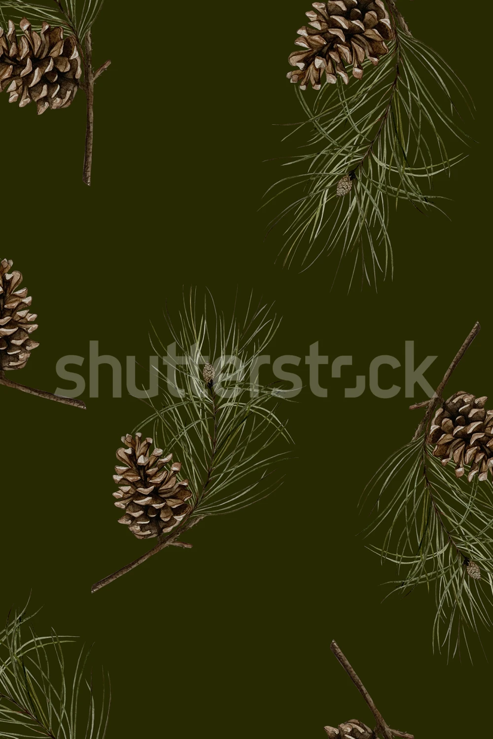 Nature's Pine Charm on Dark Green