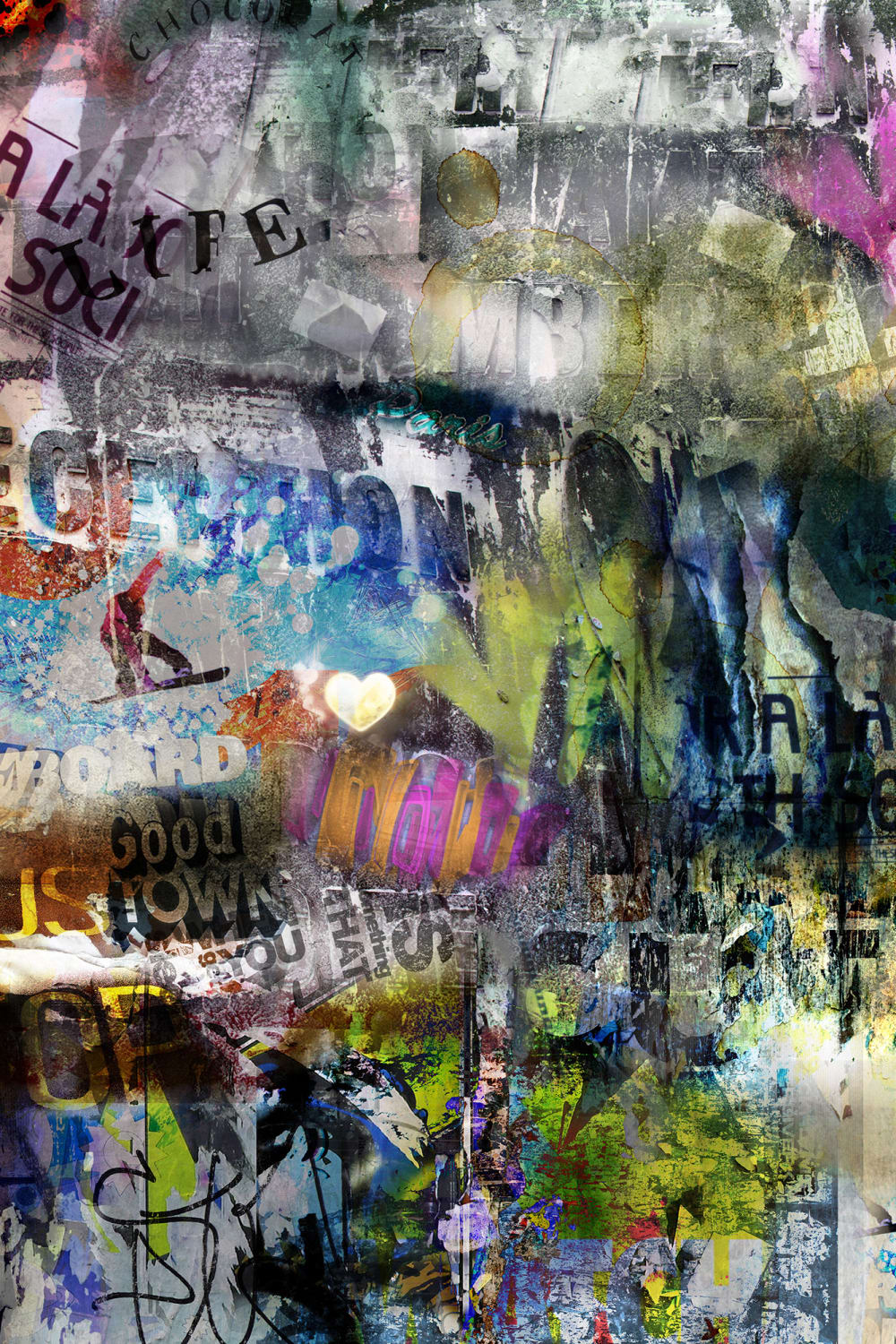 Realistic graffiti wall mural