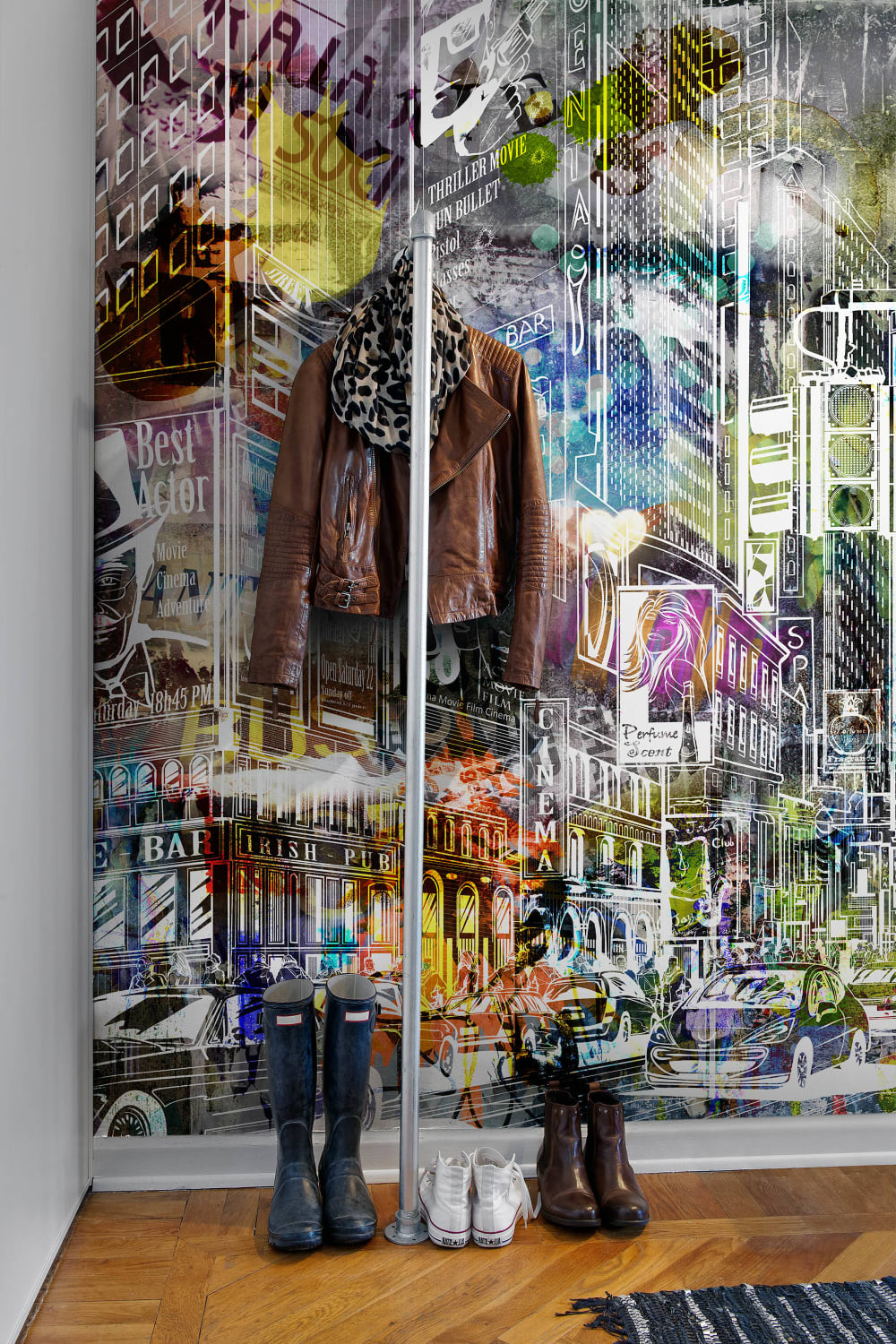 Wall mural with New York graffiti