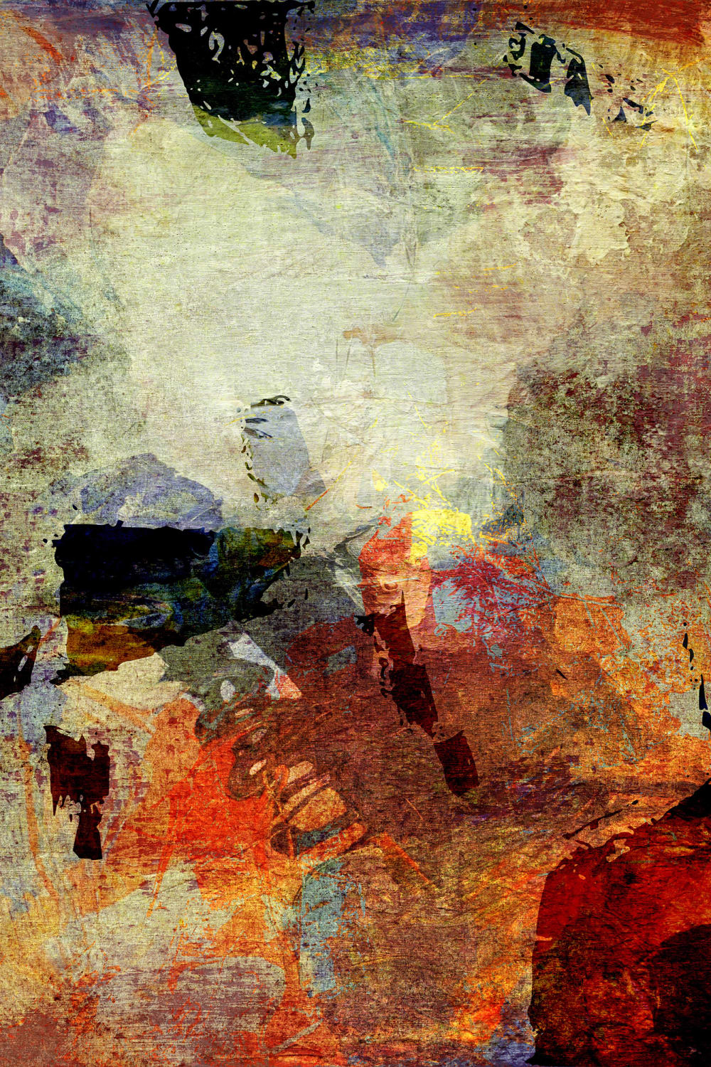 Rusty abstract wall mural